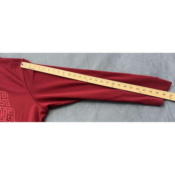 Under Armour Hoodie Mens 2XL Red Loose Fit Pullover Sweatshirt Spell Out Fleece - Picture 6 of 8